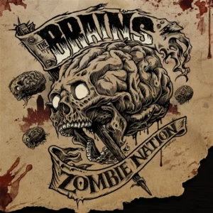 The Brains : Zombie Nation Marble Red Vinyl