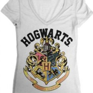 Harry Potter Hogwarts V-Neck Ladies Junior T-Shirt - Large