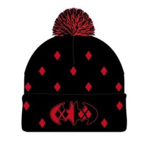 Harley Quinn Pom Cuff Beanie Toque